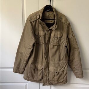 LL Bean Men's Tan Jacket with Sherpa Lining